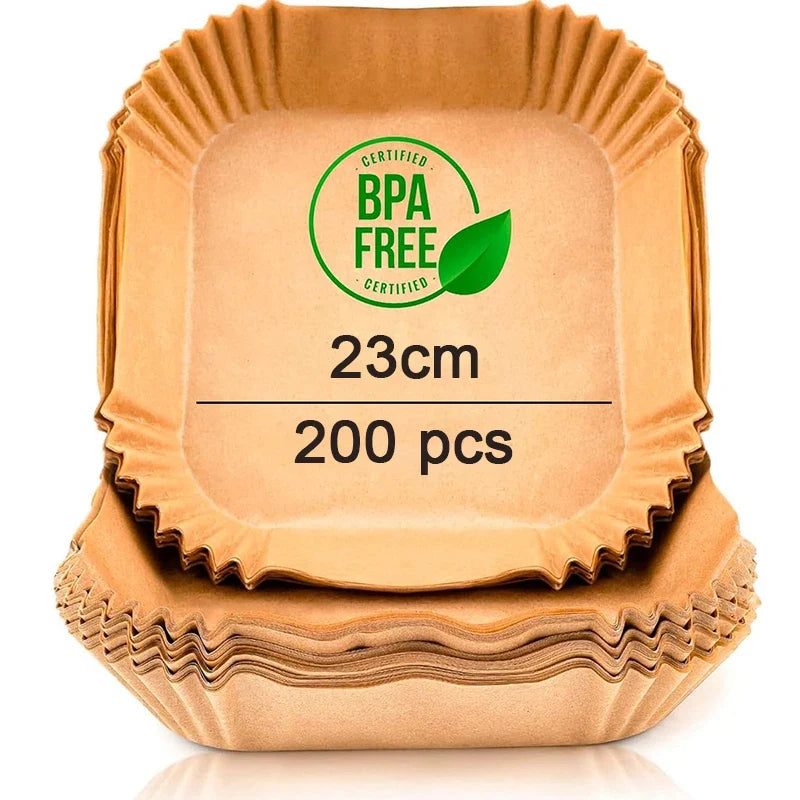 Air Fryer Disposable Paper Liners – Square BPA-Free Tray Inserts
