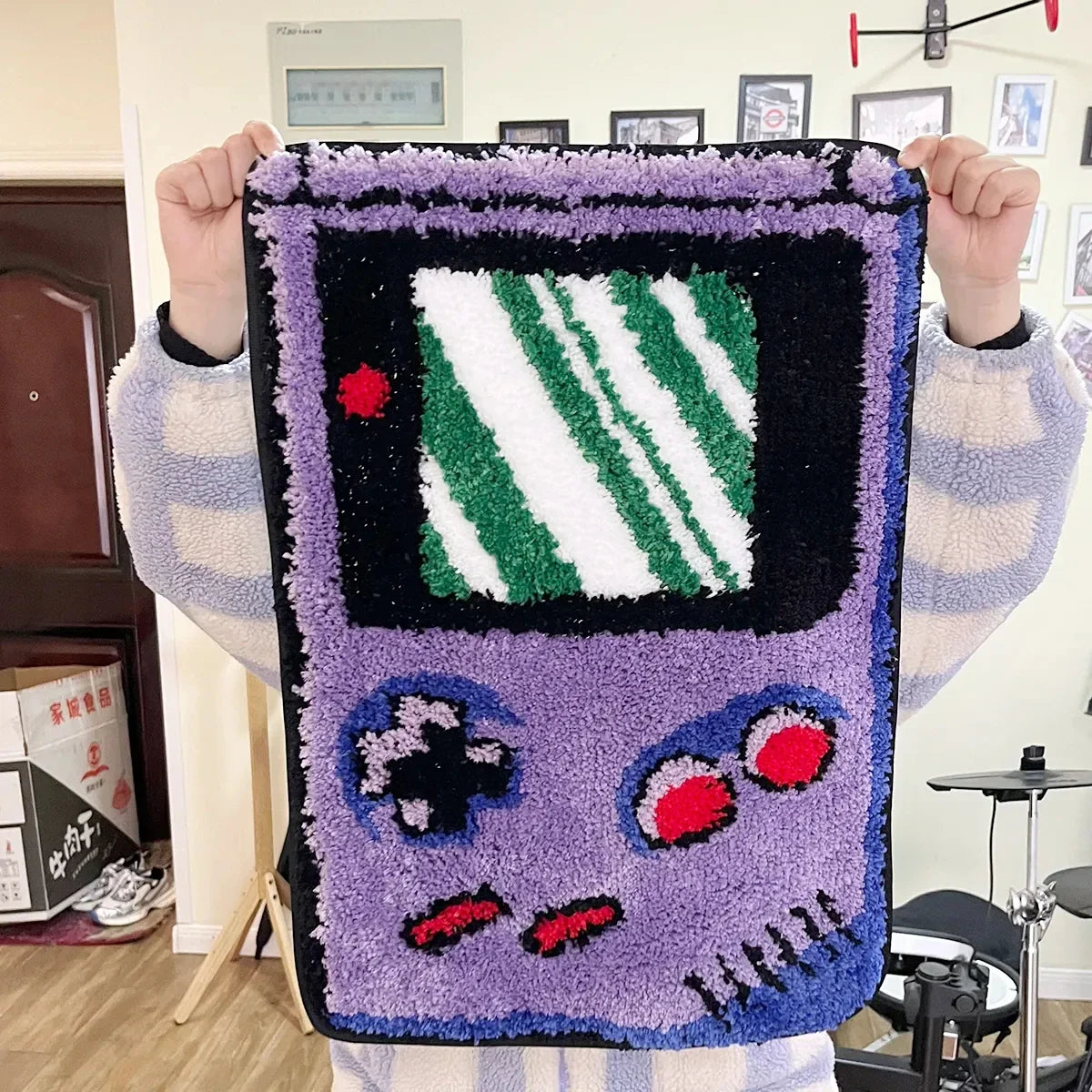 Retro Game Controller Tufted Rug – Non-Slip Gamer Room Carpet