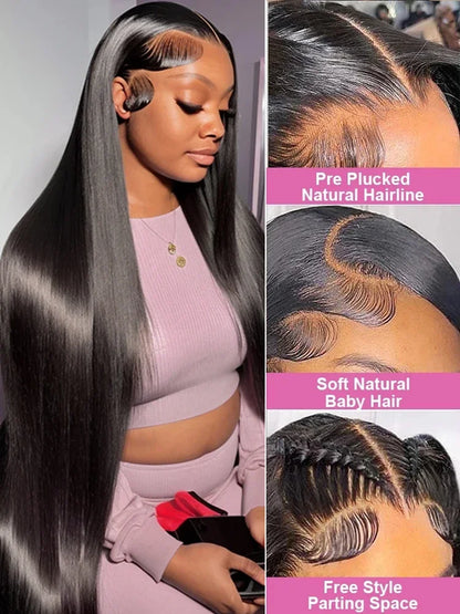 200 Density HD Lace Frontal Wig | Straight Brazilian Human Hair 18–46 Inch