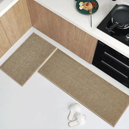 Kitchen Rug Runner – Washable Non-Slip Faux Sisal Mat