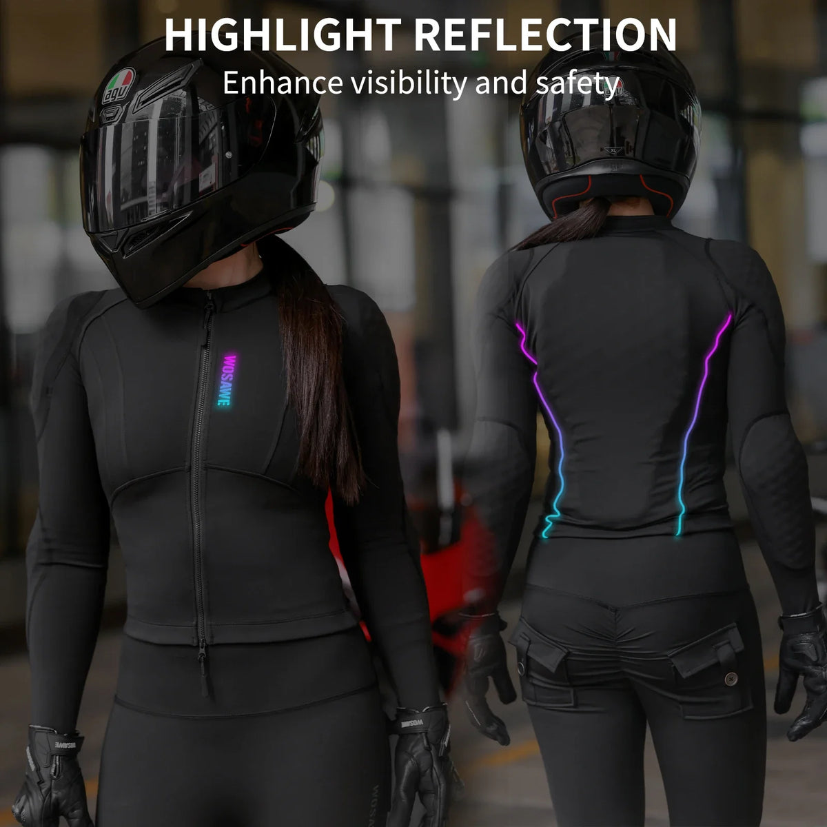 Women's Motorcycle Riding Jacket with CE Armor Pads