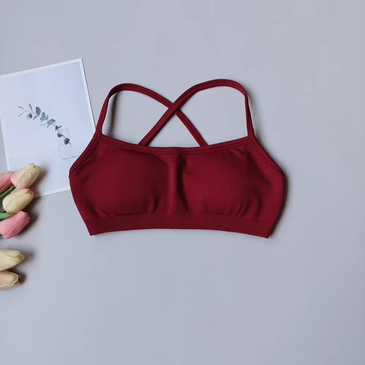 Seamless Racerback Sports Bra – Breathable Yoga & Gym Top for Women
