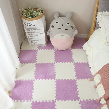Soft Plush Interlocking Foam Puzzle Mat Tiles for Kids & Home