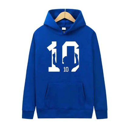 Number 10 Football Graphic Hoodie Vintage Streetwear Sweatshirt