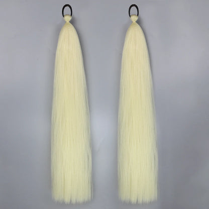 Synthetic Ponytail Extension 2-Piece Set – Long Straight with Rubber Band