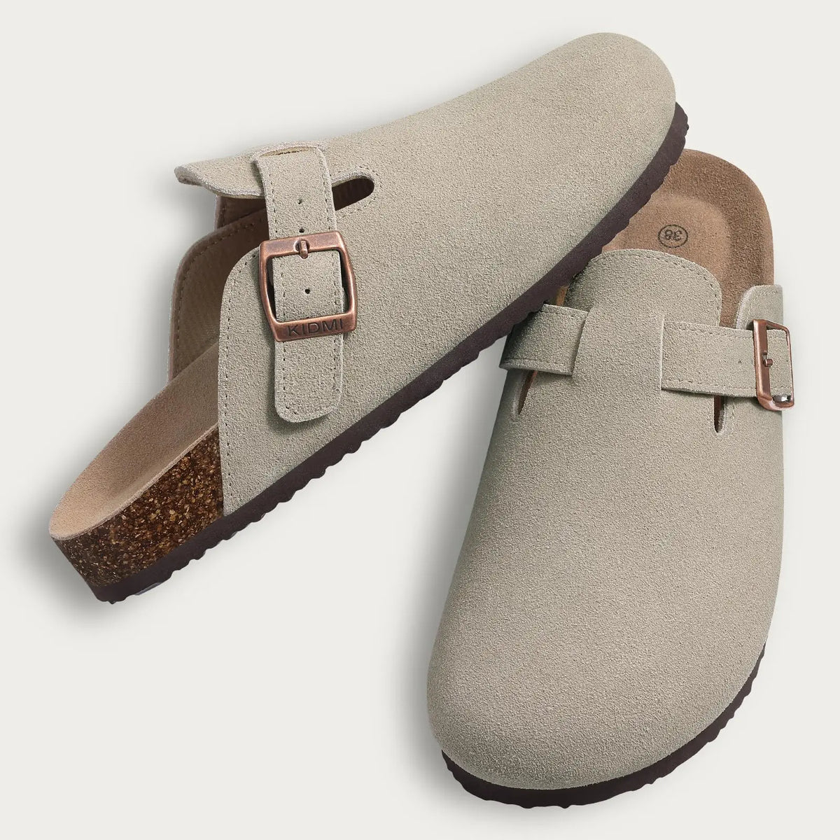 Suede Mule Clogs – Women's Cork Arch Support Outdoor Slippers