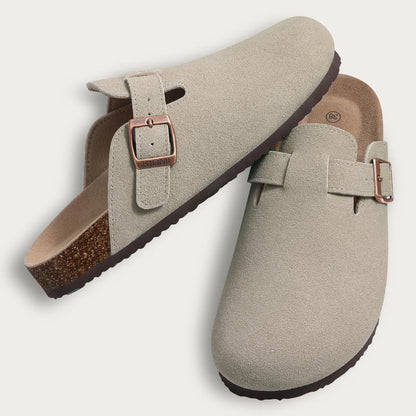 Suede Mule Clogs – Women's Cork Arch Support Outdoor Slippers