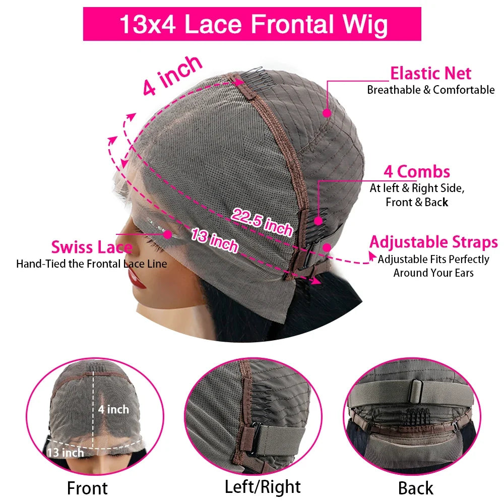 HD Lace Front Wig Chocolate Brown Body Wave – 13x4 & 13x6, 180%/200% Density, 18–46 Inch