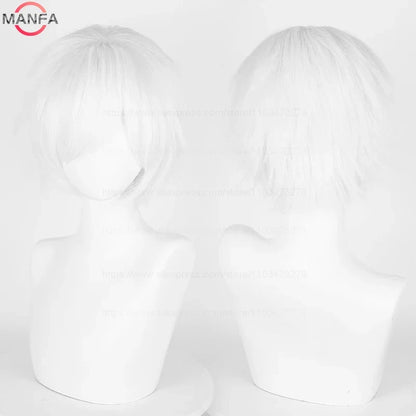 Short Straight Anime Cosplay Wig – 30cm, Multiple Colors for Men & Women