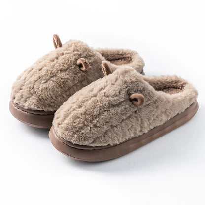 Fuzzy Slippers Women – Cute Cartoon Plush House Shoes Non-Slip