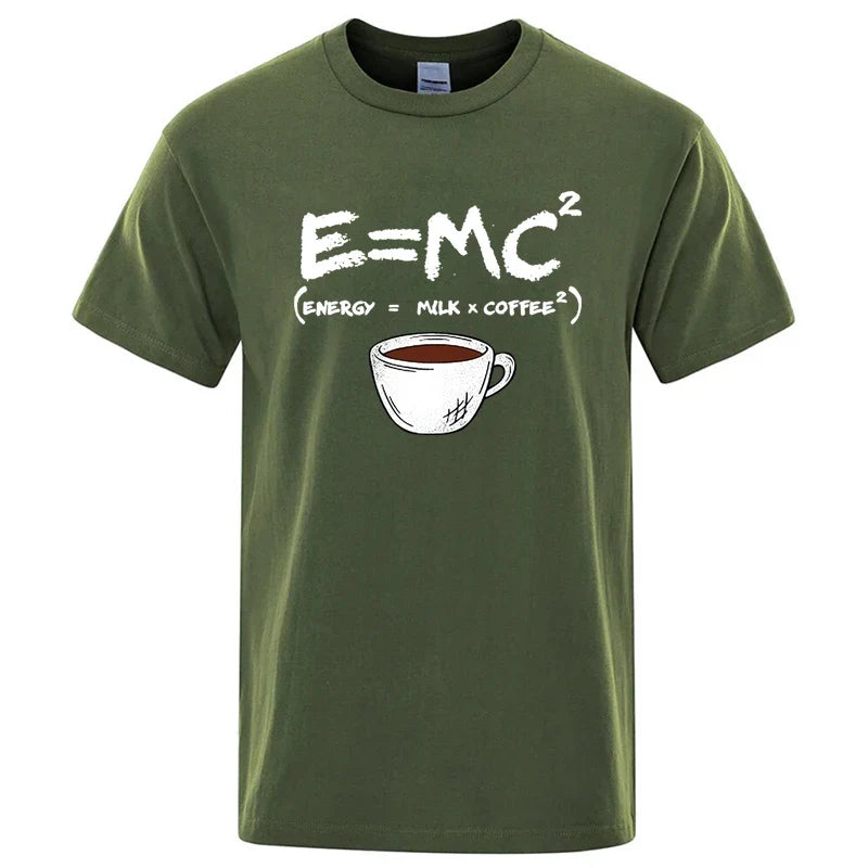 Energy Milk Coffee Graphic T Shirt Funny Casual Tee
