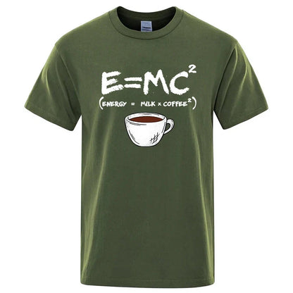 Energy Milk Coffee Graphic T Shirt Funny Casual Tee