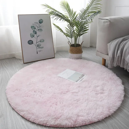 Fluffy Round Rug – Soft Plush Shaggy Circle Carpet for Bedroom & Living Room