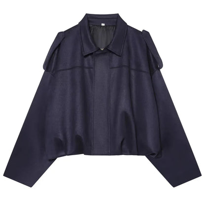 Women's Cropped Suede Bomber Jacket – Lapel Zip Racing Coat