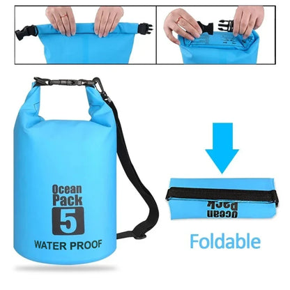 Waterproof Dry Bag 2L–30L – PVC Ocean Pack for Outdoor Sports