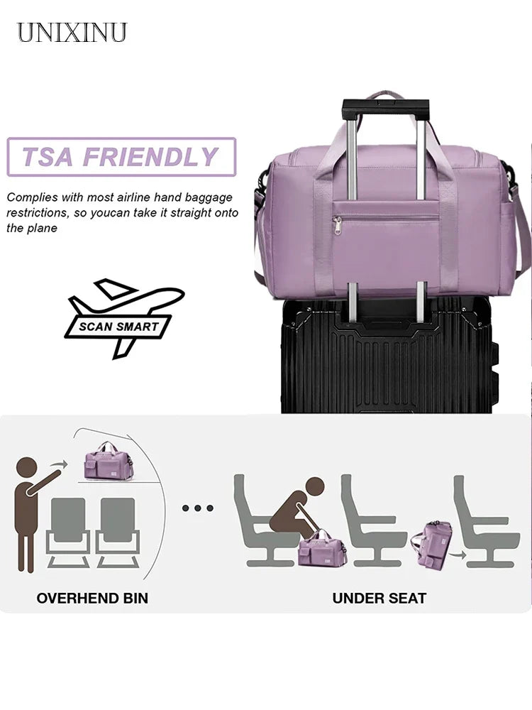 Weekender Duffle Bag with Shoe Compartment – Large Travel Bag