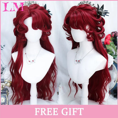 Cosplay Wig with Bangs – Long Straight Synthetic Hair 24 Inch