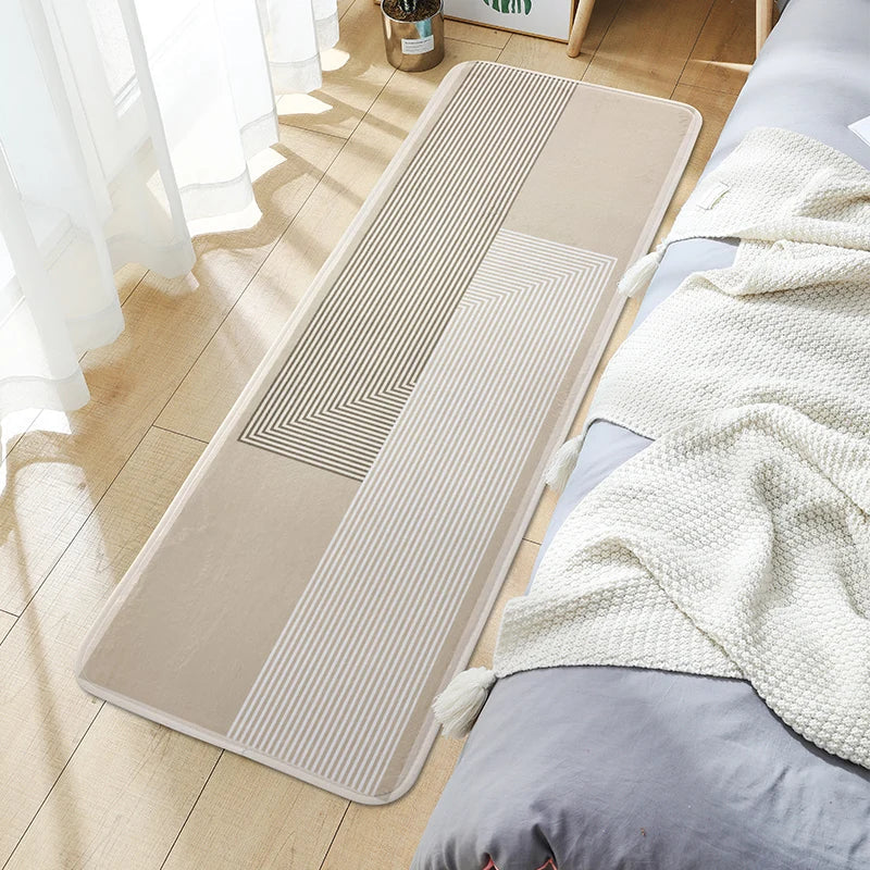 Plush Bedside Runner Mat – Cartoon Soft Floor Rug for Bedroom & Living Room