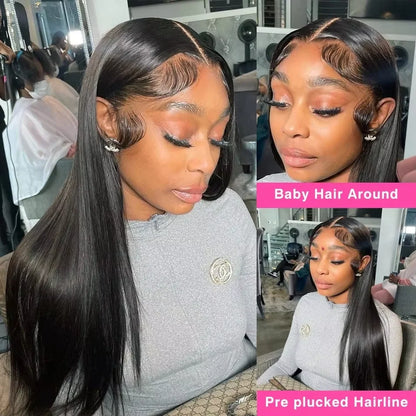Bone Straight Lace Front Wig – Brazilian Human Hair 13x6 HD