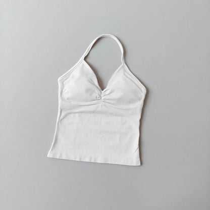 Women's Strappy Backless Crop Top & Scrunch Shorts Set – Gym Yoga Activewear