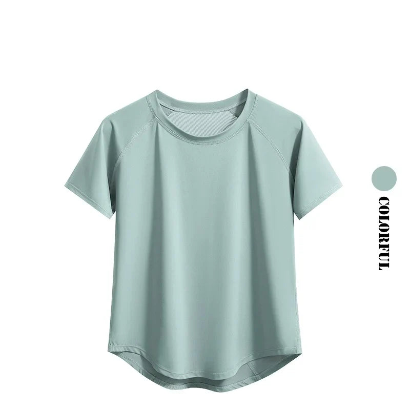 Women's Quick-Dry Workout T-Shirt Short Sleeve Gym Top