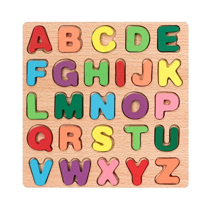Wooden Alphabet & Number Puzzle Board – Montessori Learning Toy for Kids