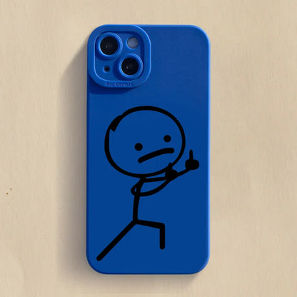 Cartoon Matchman Matte Silicone iPhone Case – iPhone 11 to 17 Series