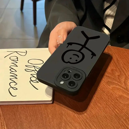 Cartoon Matchman Matte Silicone iPhone Case – iPhone 11 to 17 Series