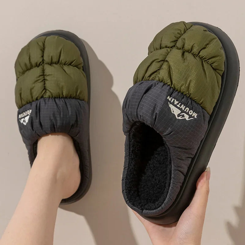 Waterproof Women's Winter Slippers – Thick Sole, Plush Lined, Non-Slip