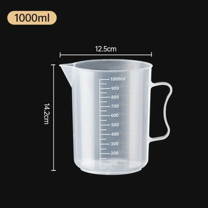 Clear Plastic Graduated Measuring Cup with Handle – Multiple Sizes