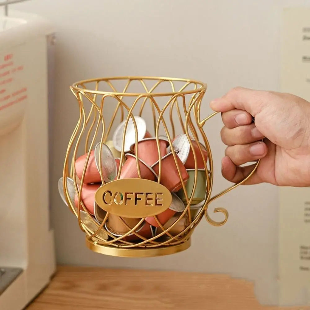Coffee Pod Holder Wire Basket – Large Capacity Capsule Storage