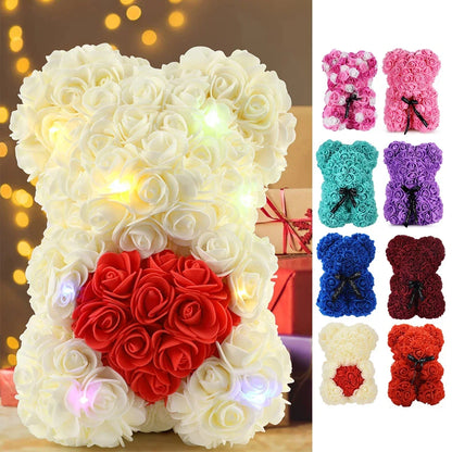 Rose Teddy Bear – Artificial Foam Flower Bear Gift