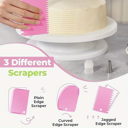 Cake Decorating Set 80pcs – Turntable, Piping Tips, Bags & Scrapers