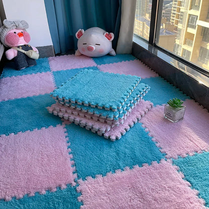 Soft Plush Interlocking Foam Puzzle Mat Tiles for Kids & Home