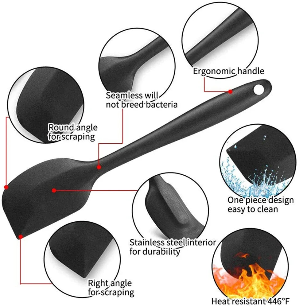 Silicone Spatula Set – 6-Piece Food-Grade Heat-Resistant Kitchen Tools
