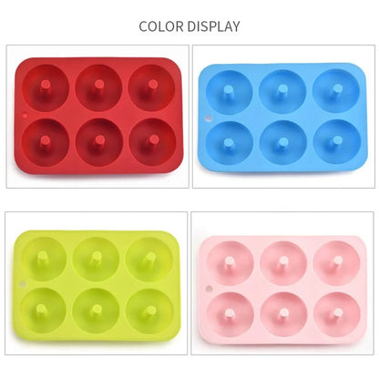 Silicone Donut Mold 6-Cavity Non-Stick Baking Pan for Doughnuts & Bagels