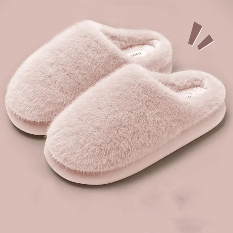 Faux Fur Slippers – Women's Warm Plush House Shoes