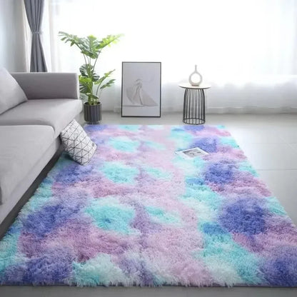 Gradient Shag Rug – Soft Non-Slip Machine Washable Carpet for Bedroom & Living Room