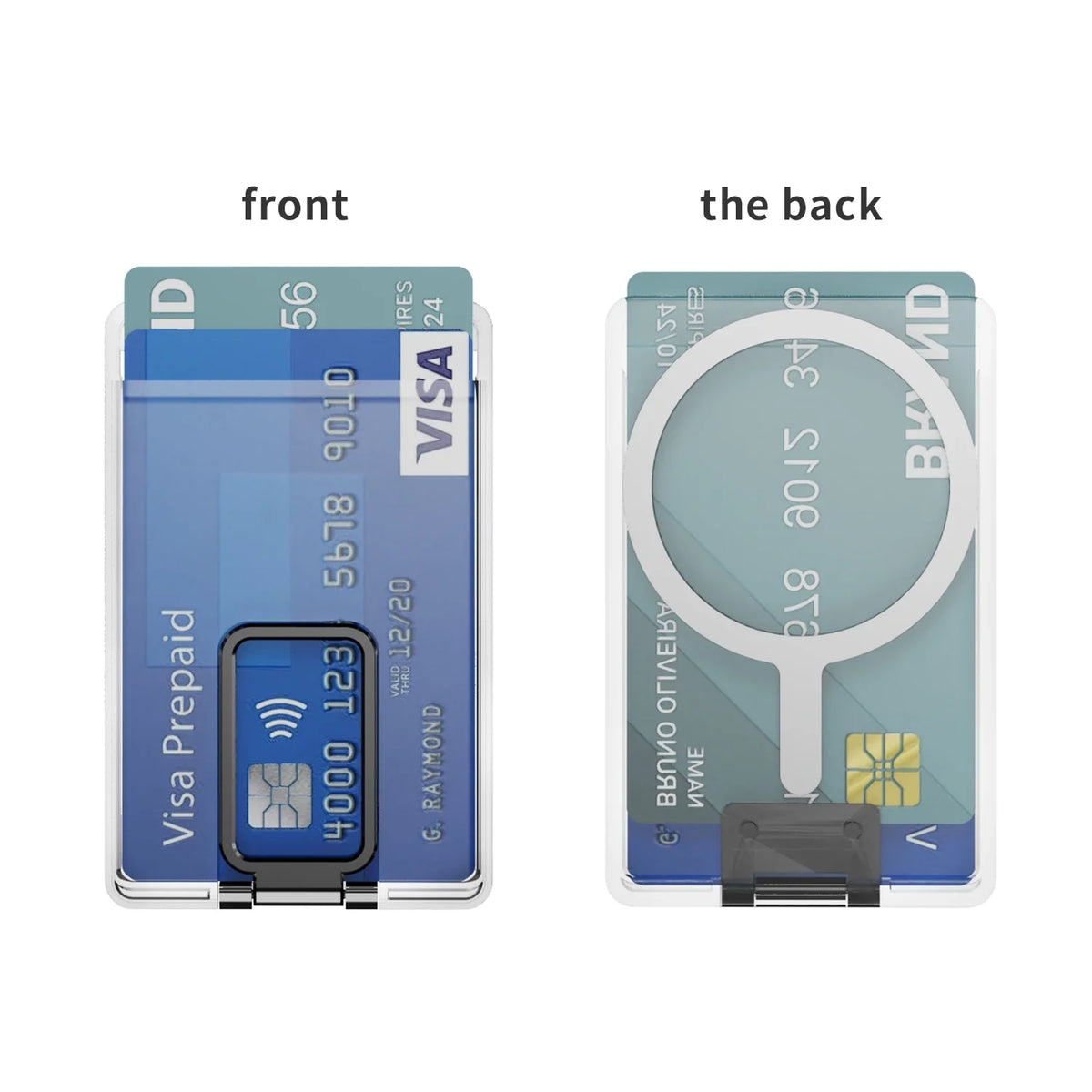 MagSafe Card Wallet with Stand – Magnetic iPhone Wallet Holder, Clear Transparent