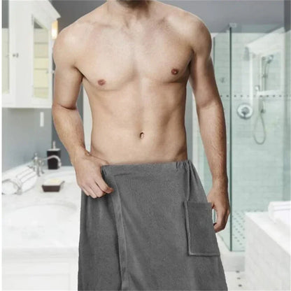 Men's Wearable Bath Towel Wrap with Pocket – Sauna & Spa