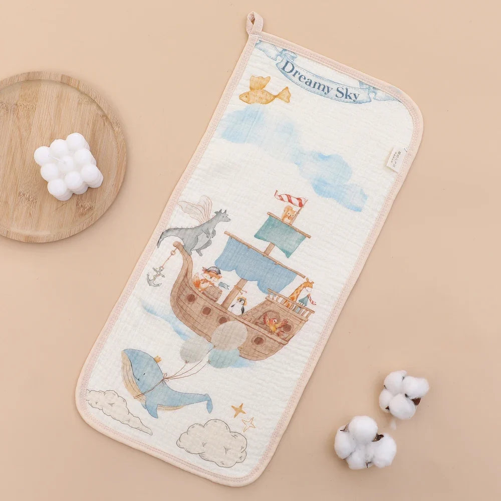Baby Muslin Burp Cloth & Face Towel – 6-Layer Cotton Gauze