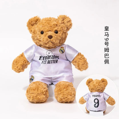 Football Player Plush Teddy Bear Doll – Soccer Star Souvenir Gift