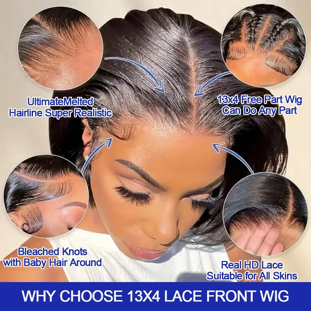 Straight Bob HD Lace Front Wig Human Hair 13x4 13x6 Brazilian