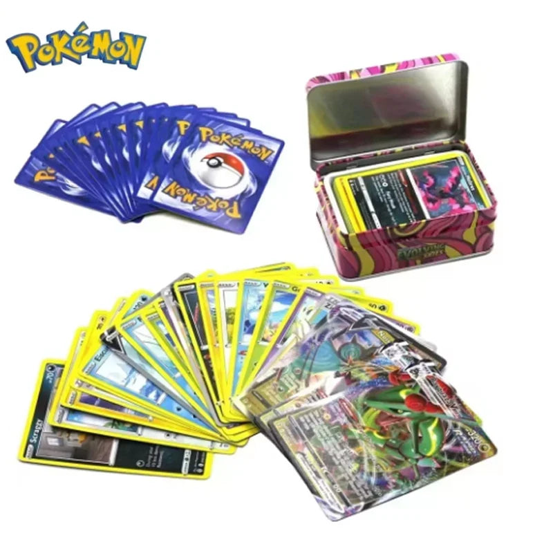 Pokemon TCG Metal Tin Box with 42 Cards – Random Style