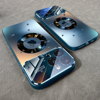 MagSafe Glass iPhone Case with Magnetic Ring & Camera Protector
