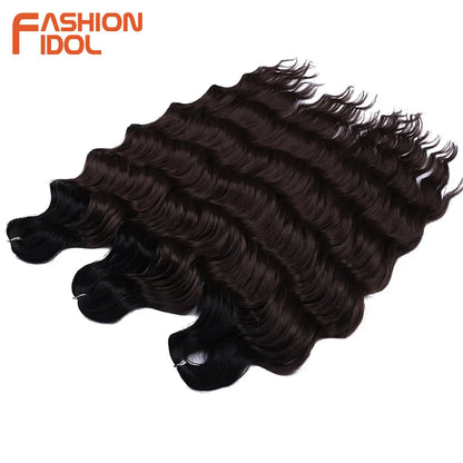 24 Inch Water Wave Crochet Braiding Hair Extensions – Synthetic Ombre