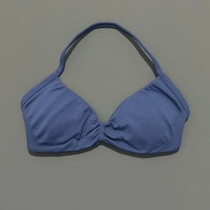 Women's Strappy Sports Bra – Padded Push-Up Gym Top