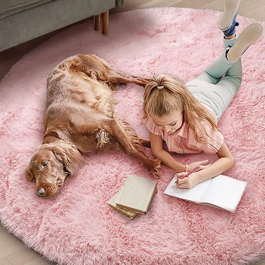 Fluffy Round Rug – Ultra-Soft Plush Mat for Bedroom & Living Room