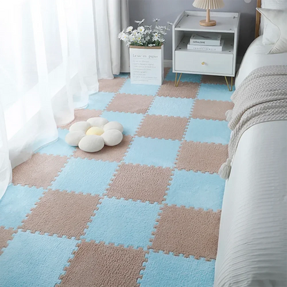 Soft Plush Interlocking Foam Puzzle Mat Tiles for Kids & Home