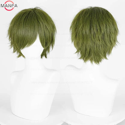 Short Straight Anime Cosplay Wig – 30cm, Multiple Colors for Men & Women